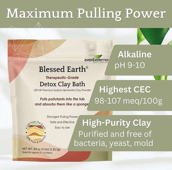 Blessed Earth Detox Clay Bath, 100% Pure Sodium Bentonite Therapeutic Grade – - Image 6