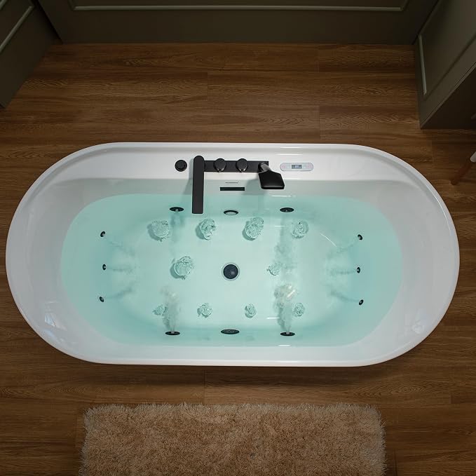WOODBRIDGE 72" x 35-3/8" Whirlpool and Air Bath Heated Soaking Combination Tub - Image 3