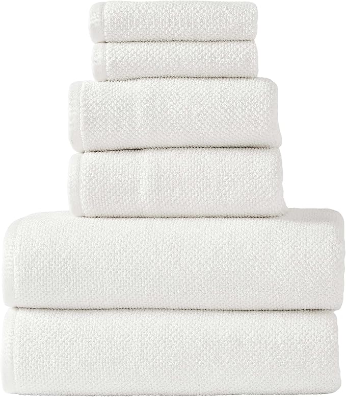 6-Piece Towel Set, 680 GSM, 2 Bath Towels, 2 Hand Towels, 2 Wash Cloths by Essell247