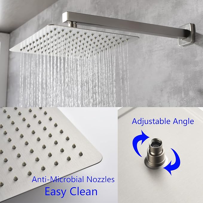 SHAMANDA Rainfall Shower System, Bathroom Luxury 10-Inch Rain Shower Head and - Image 5