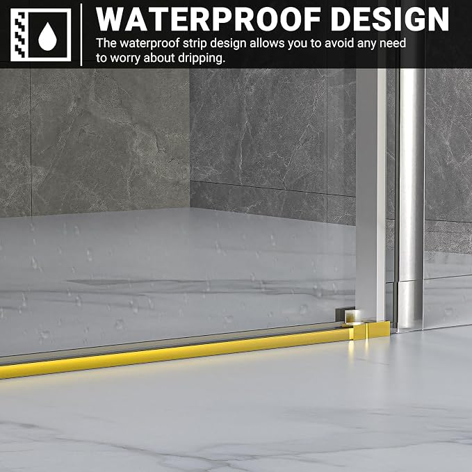 Chabatree Shower Door 60" W x 76" H Frameless Sliding Shower Door, Frameless - Image 5