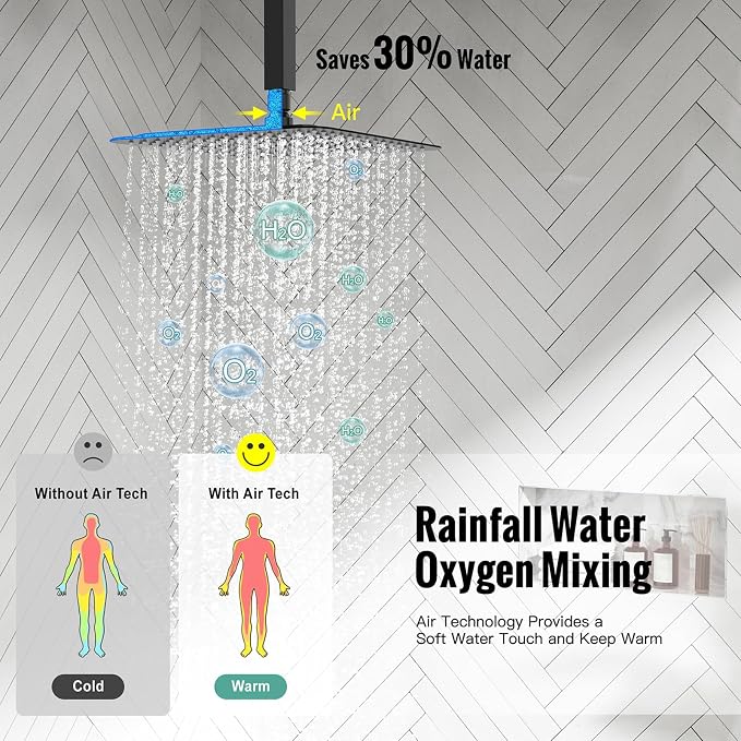 SR SUN RISE 10 Inch Ceiling Mounted Shower System Rain Mixer Shower Combo Set - Image 5