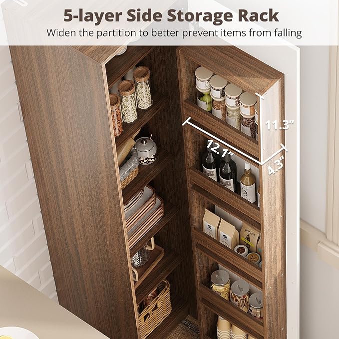 IRONCK 70" Pantry Storage Cabinet, Single Cabinet Pantry, Freestanding Tall - Image 6