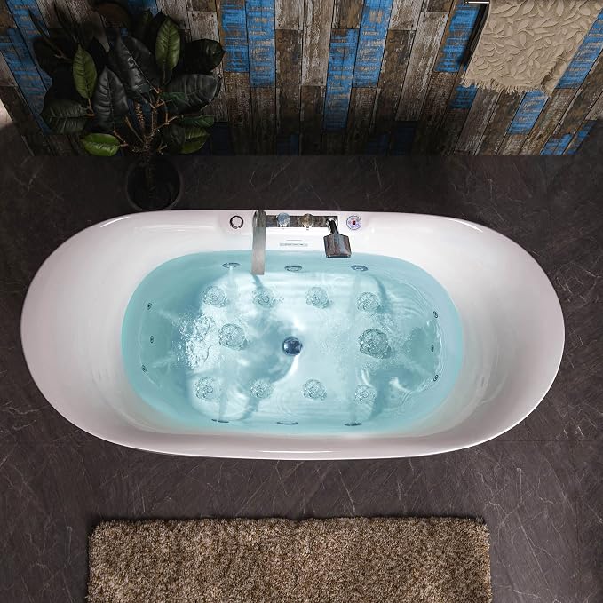 WOODBRIDGE 72" x 35-3/8" Whirlpool Water Jetted and Air Bubble Freestanding - Image 13
