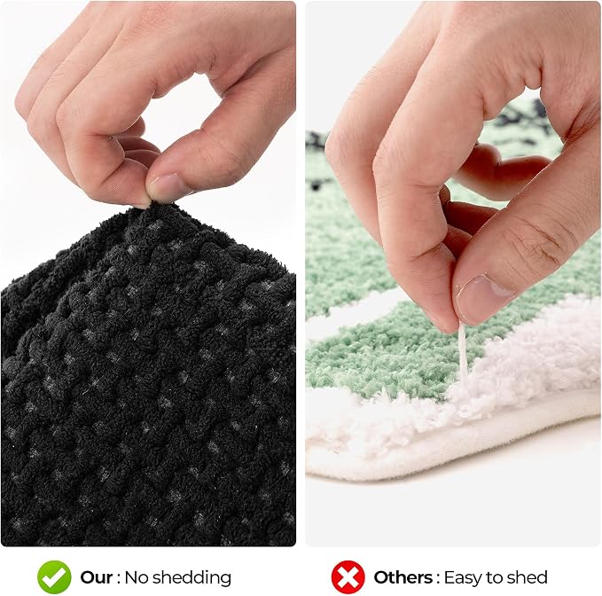 GRANNY SAYS Black Bathroom Rugs, Absorbent Bath Mats 16" x 24", Soft Chenille - Image 8