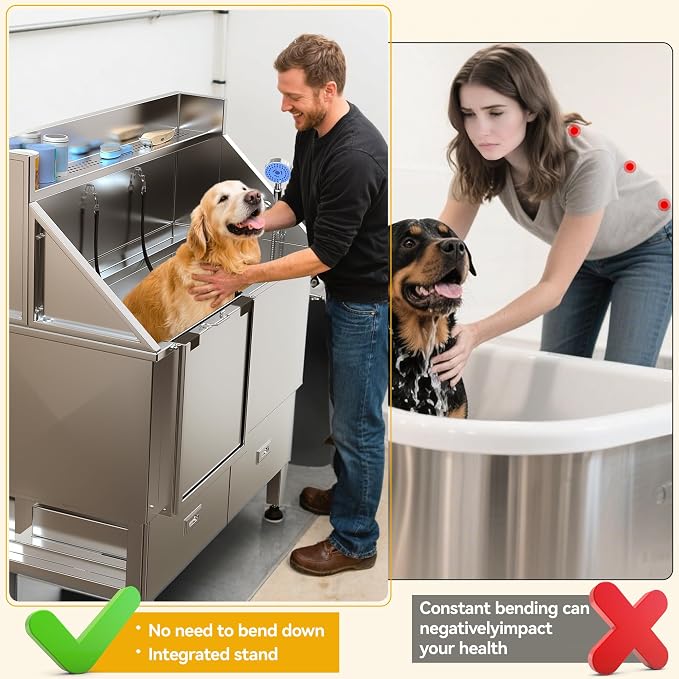 DWVO Professional 50in Dog Bathing Station, Stainless Steel 304 Pet Grooming - Image 5
