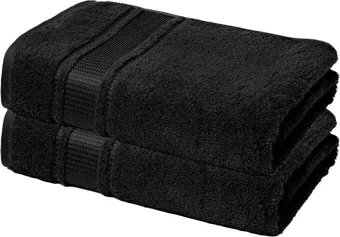 Melissa Linen, 2 Piece, Jet Black Bath Towels, 100% Turkish Cotton Bath Towels - Image 7