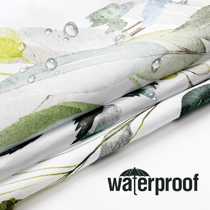 Gibelle Extra Long Shower Curtain 72 x 84, Tall Sage Green Floral Fabric Shower - Image 3