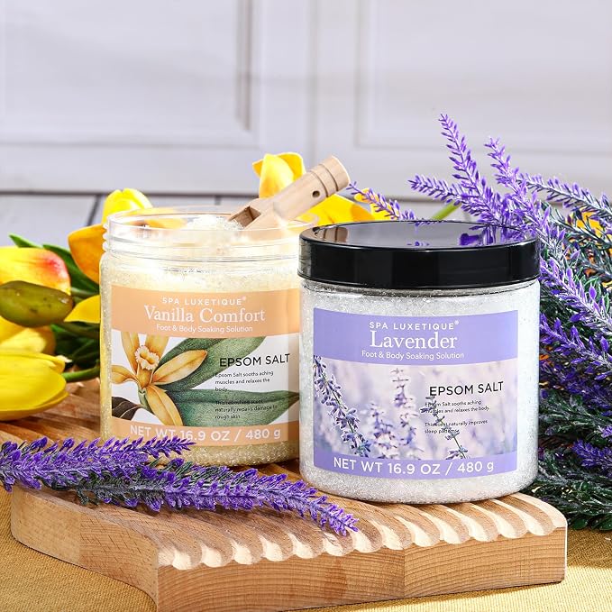 Bath Salts for Soaking, Spa Luxetique Epsom Salts Gifts Set for Women, 3.17lbs - Image 9