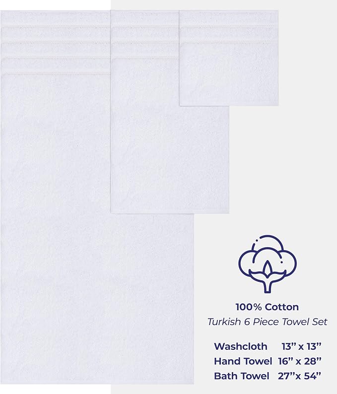 American Soft Linen Luxury 6 Piece Towel Set, 2 Bath Towels 2 Hand Towel 2 - Image 5