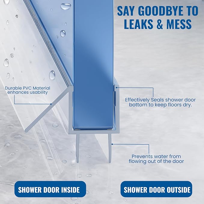 KC Hardware Frameless Shower Door Bottom Seal Strip - Image 7