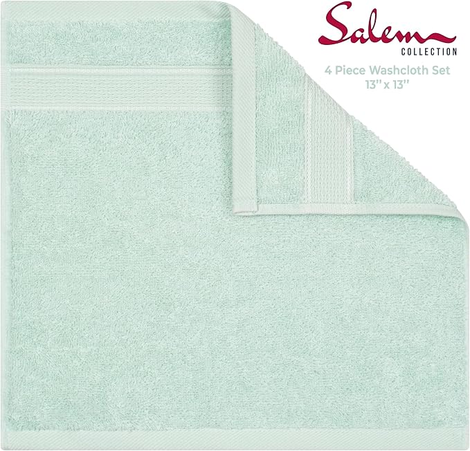 American Soft Linen Salem Washcloth Sets, 4 Piece Luxury 600 GSM 100% Cotton - Image 4
