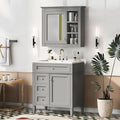 30" Bathroom Vanity with Matching Medicine Cabinet, Modern Sink Storage Cabinet by Virubi
