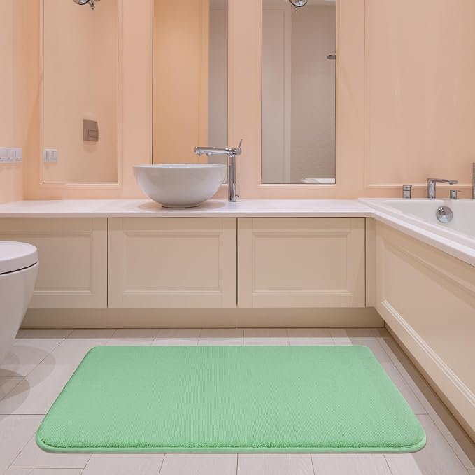 American Soft Linen 21x32 Fluffy Foamed Slip Reducer Bath Rug, Machine Washable - Image 2