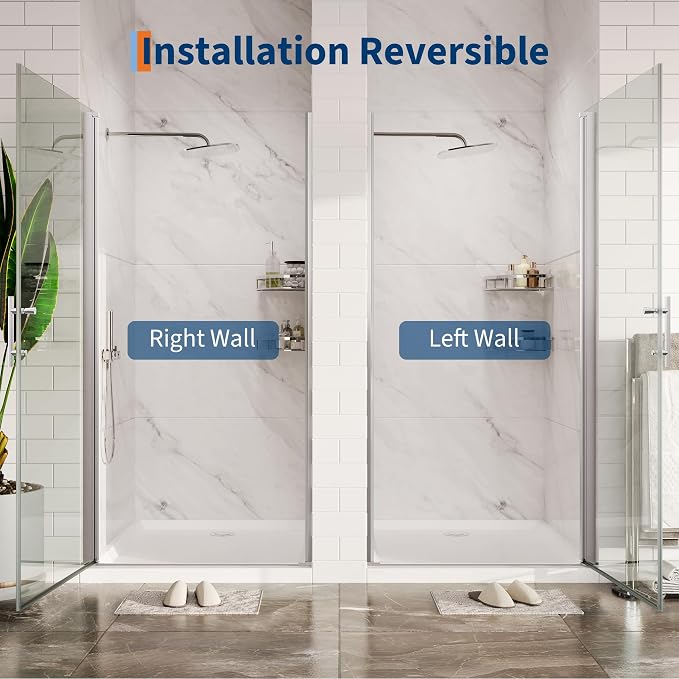 33.6-34.6" x 72" Frameless Shower Door - Image 7