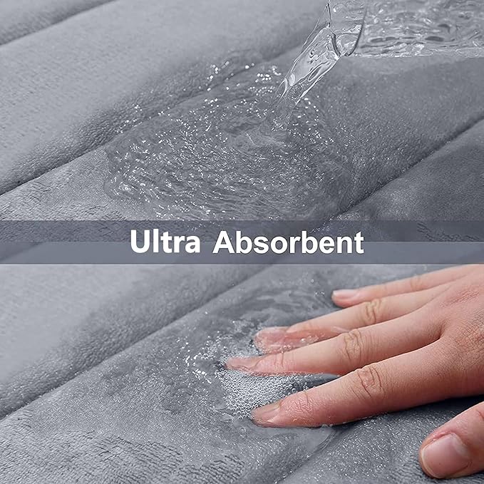 Buganda Memory Foam Bath Mat, Ultra Soft and Non-Slip Bathroom Rugs, Water - Image 5