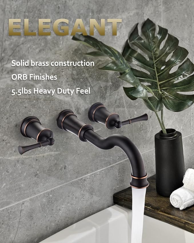 Roman Bathtub Faucet Wall Mount Widespread Tub Filler - Image 2