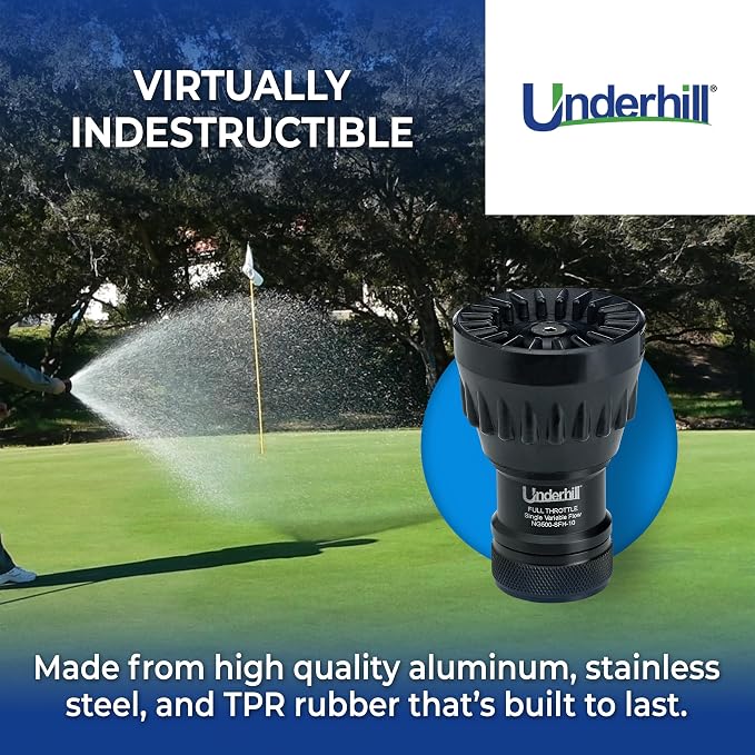 Underhill Garden Water Hose Nozzle Sprayer Jet Attachment, Heavy-Duty Metal and - Image 5