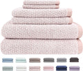 Everplush Diamond Jacquard 6 Pieces Bath Towel Set, Luxury Super Soft Oversized by Everplush