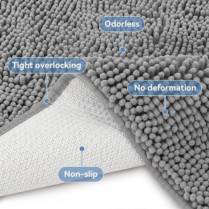 Bcoimo 36"×24" Absorbent Bath Mat, Non-Slip - Image 4