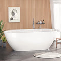 Acrylic Bathtub 55 Inch, Freestanding Deep Soaking Bath Tub by Zevemomo