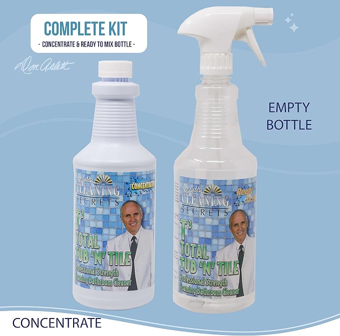 Don Aslett Tub n' Tile Foaming Bathroom Cleaner Set - 32 Oz Concentrated - Image 3