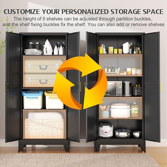 75.2" Tall Storage Cabinet, Pantry Storage Cabinets - Image 4