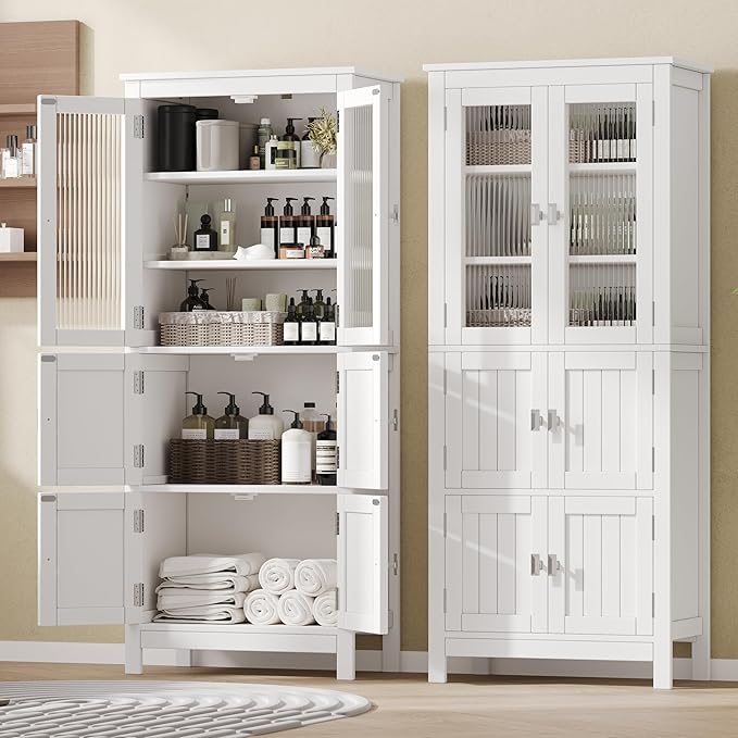 53.1" H Tall Bathroom Storage Cabinet, Bathroom Floor Cabinet - Image 5