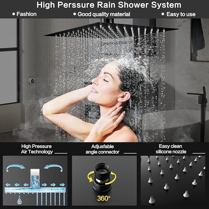Shower System Rain Shower Faucet Set - Image 5