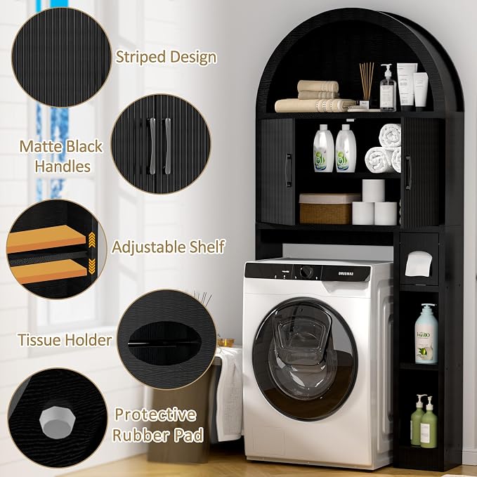 Spurgehom Over The Toilet Storage Cabinet, Bathroom Shelf Organizer Freestanding - Image 4