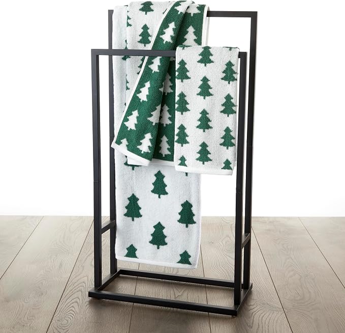 SKL Home Christmas/Winter Holiday Trees 100% Cotton Premium 2-Piece Hand Towel - Image 7