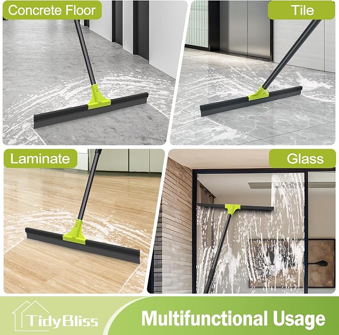 Floor Squeegee Heavy Duty, 24” Rubber Foam Water Scraper Broom, Epoxy Wiper Mop - Image 6