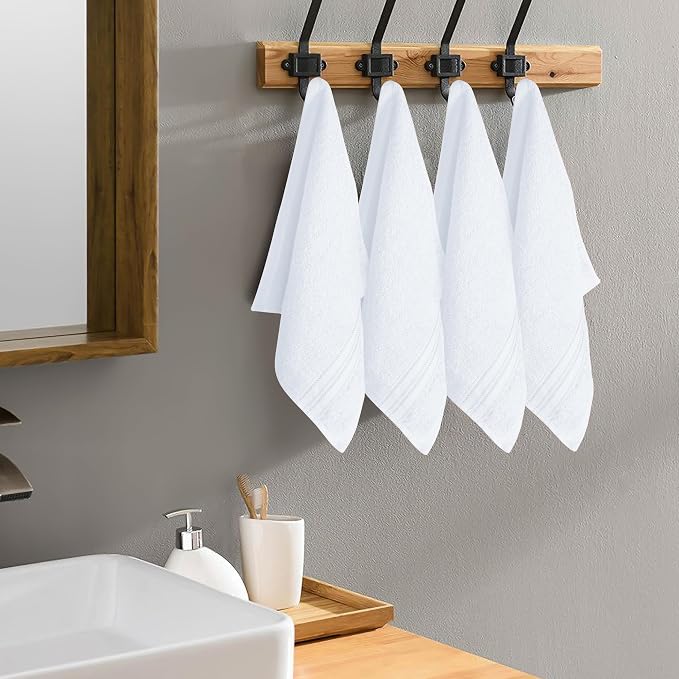 BOUTIQUO Ultra Soft Cotton Washcloths, Contains 12 Piece Face Cloths 12x12 inch - Image 5