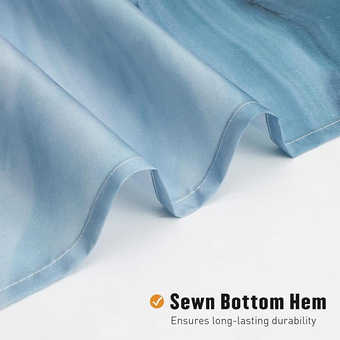 MitoVilla Blue Marble Long Shower Curtain 72 x 78, Abstract 78 inch Long Fabric - Image 4