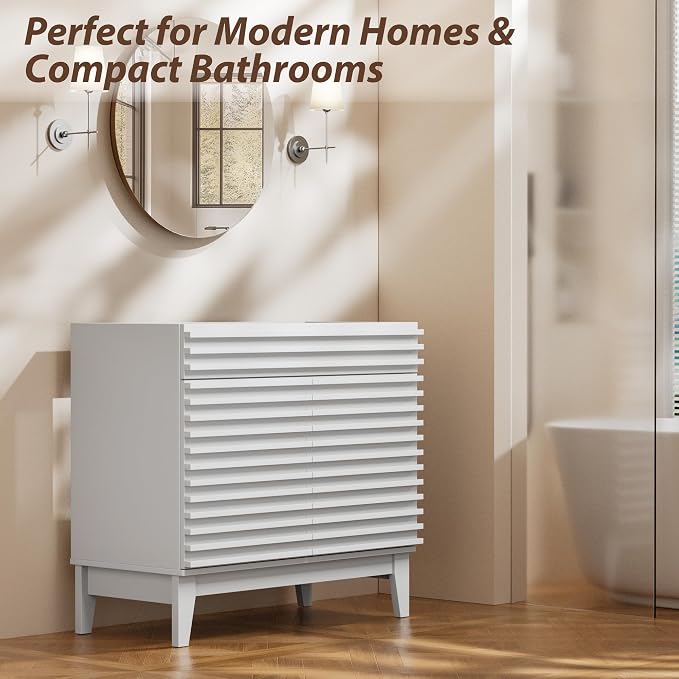 APRILSOUL 36" Bathroom Vanity, Mid-Century Bathroom Vanity Cabinet - Image 4