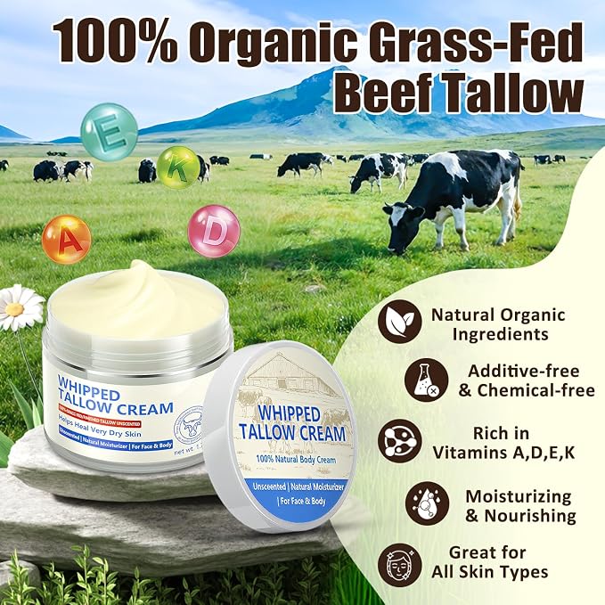 Beef Tallow for Skin, Natural Beef Tallow for Face, 100% Organic Grass Fed - Image 2