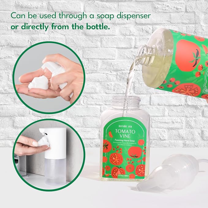ROMIIE ZOI Foaming Hand Soap Refill Gift Set – Tomato Vine Scent – 3 Pack - Image 7