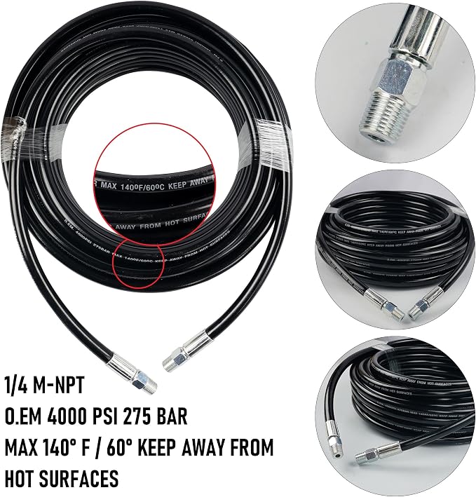 Hourleey Sewer Jetter Kit for Pressure Washer 100FT, Drain Cleaner Hose 1/4 - Image 2