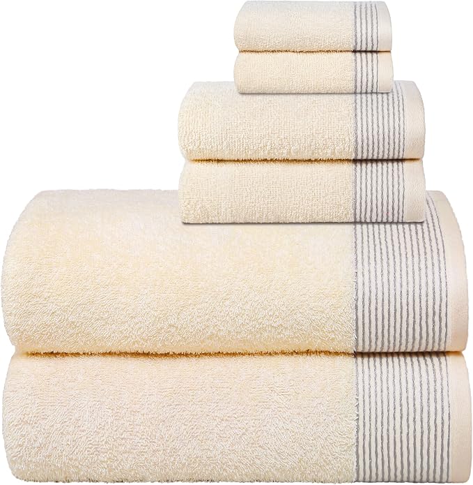 Belizzi Home 100% Cotton Ultra Soft 6 Pack Towel Set, Contains 2 Bath Towels by Unknown