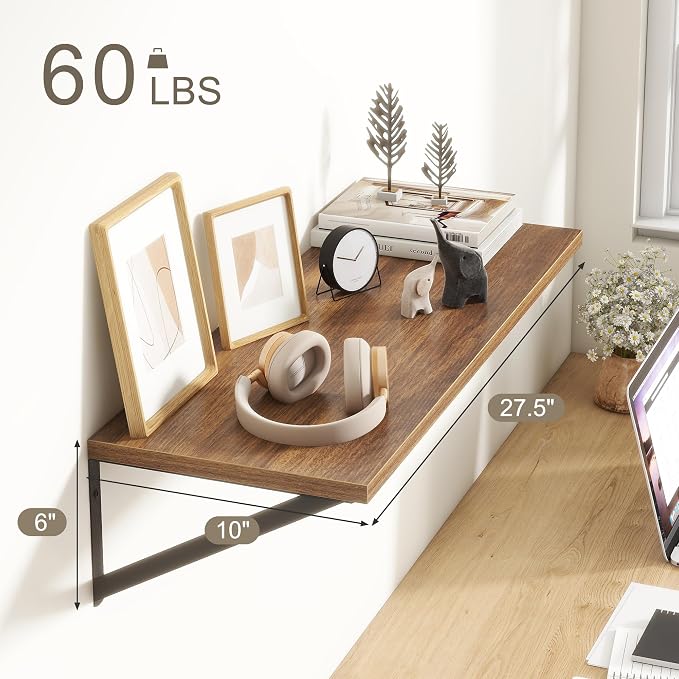 Fun Memories 27.5" W x10 D Floating Shelves, Large Wall Shelves 27.5 Inch Long - Image 3