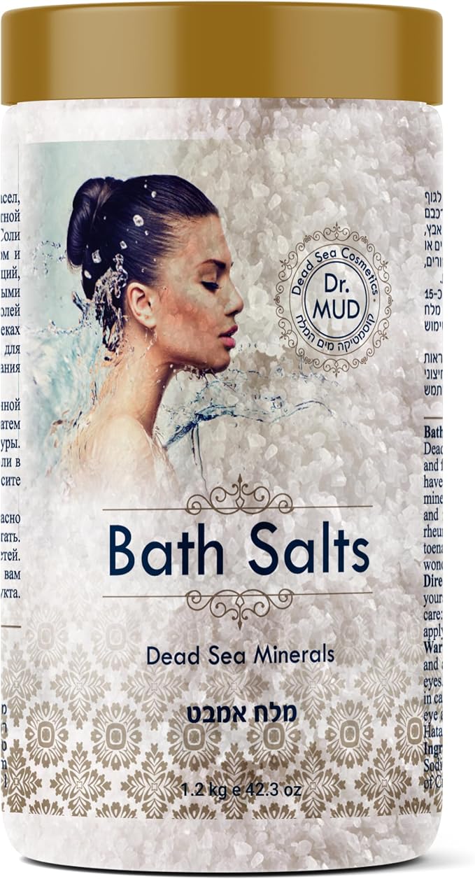 Natural Dead Sea Salt 100% Mineral-Rich Bath Soak, More Minerals Than Epsom Salt by DrMuddeadseacosmetics