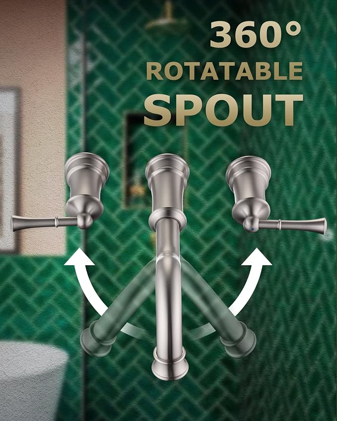 Roman Bathtub Faucet Wall Mount Widespread Tub Filler - Image 7