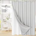 3 in 1 Shower Curtain Set, Light Grey Waffle Shower Curtain and PEVA Liner Set by Unknown