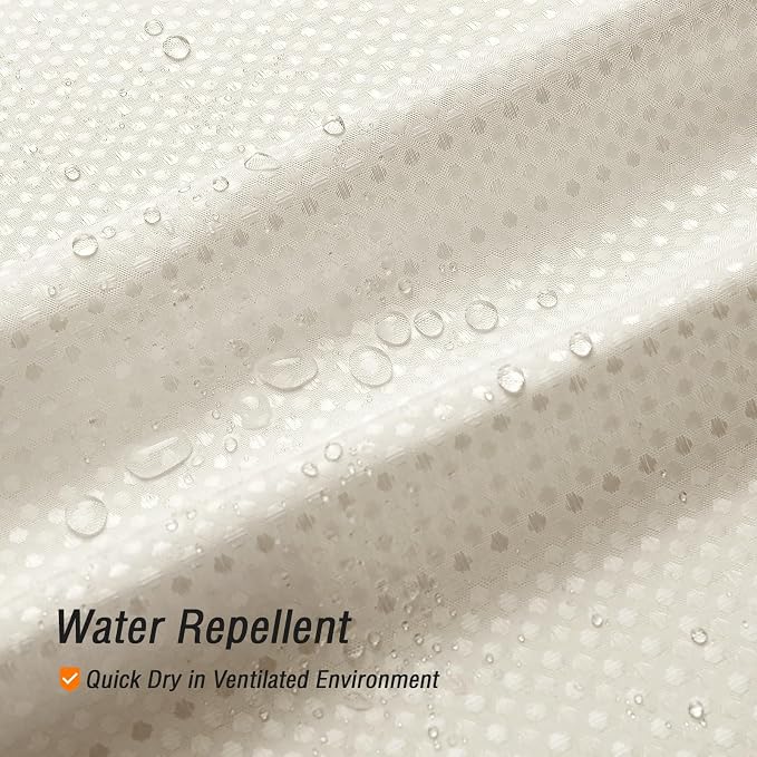 Gibelle Ivory Shower Curtain, Waffle Weave Textured Fabric Shower Curtain - Image 3