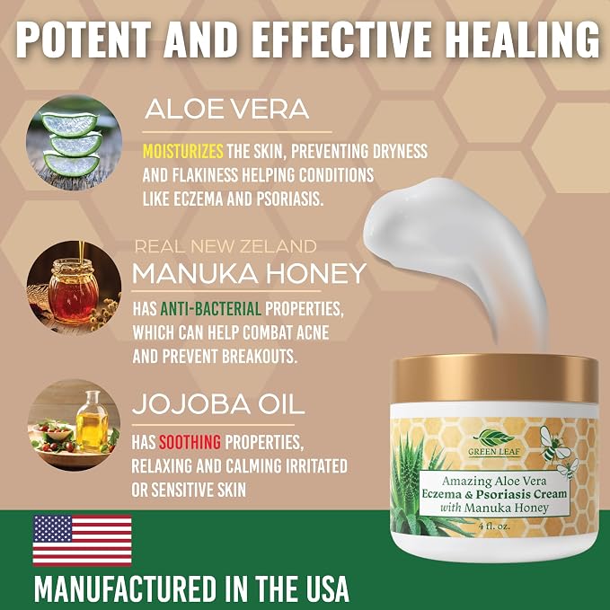 Manuka Honey Eczema Cream Moisturizing Lotion Fragrance Free - Image 3
