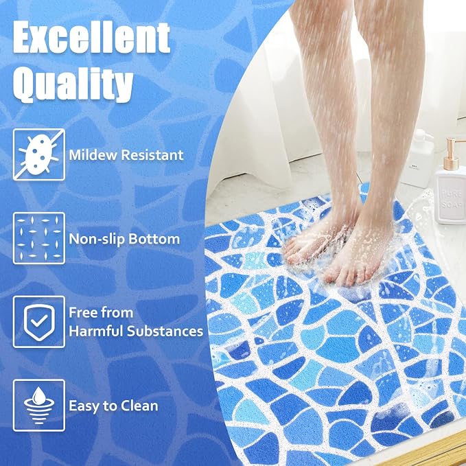 Shower Mat Bathtub Mat Non-Slip: 32x32 Inch, Soft Comfort Bath Mat - Image 7