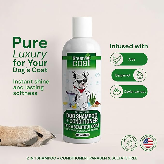 2-in-1 Dog Shampoo & Conditioner, Caviar Extract, Aloe & Bergamot - Image 2