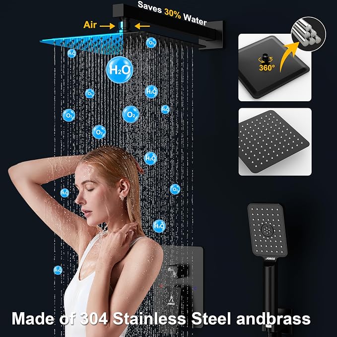 Rain Shower System 10IN Modern Brass Faucet Set - Image 4