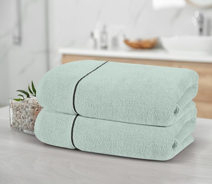 MyOwn Cotton 2 Pack Oversized Bath Towel Set 28x55 inches, Large Bath Towels - Image 3