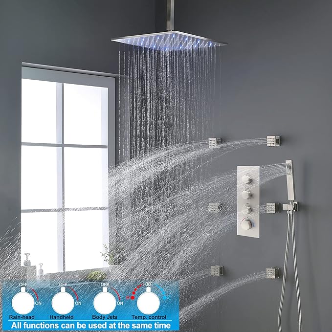 HOMEDEC 3 Way Shower Diverter Valve, 3 Outlets Multi Function Thermostatic - Image 6